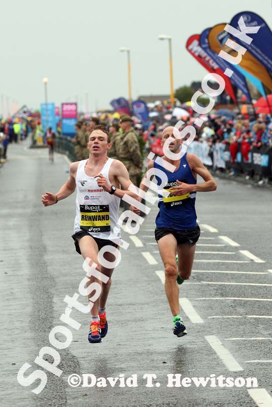 Sebastian Reinwand and Ian Hudspith finishing the BUPA Great North Run.